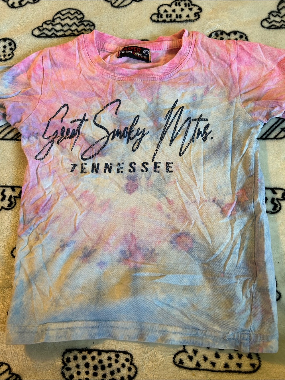 Great Smoky Mtns. Tie-Dye Kids T-Shirt - Pink & Blue